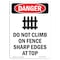 Signmission Safety Sign, OSHA Danger, 10" Height, Do Not Climb On Fence, Portrait OS-DS-D-710-V-2094 - alternate 1